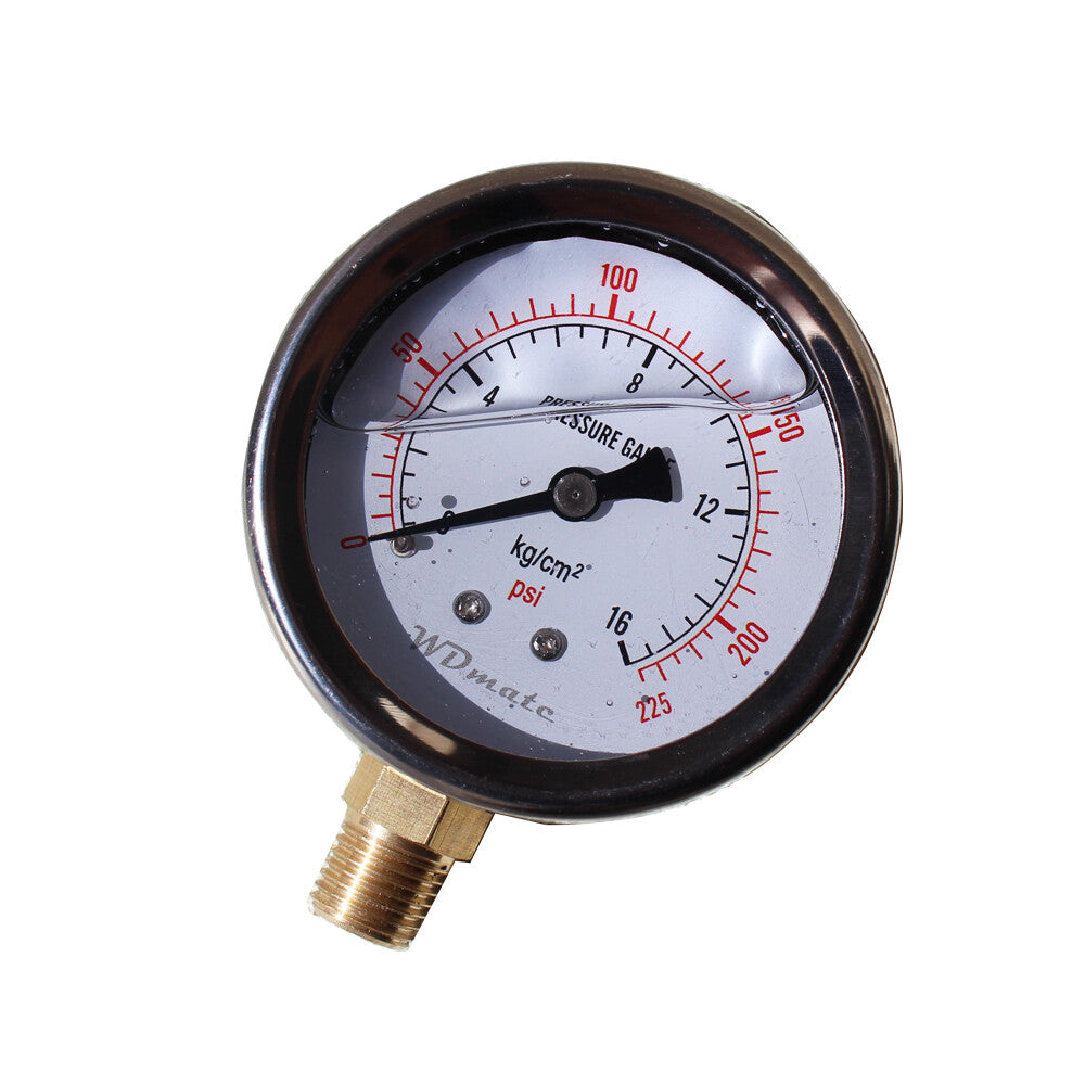 Liquid Oil Filled Pressure Gauge 63mm 2.5” 225psi Bar 1/4″bspt Oil Meter