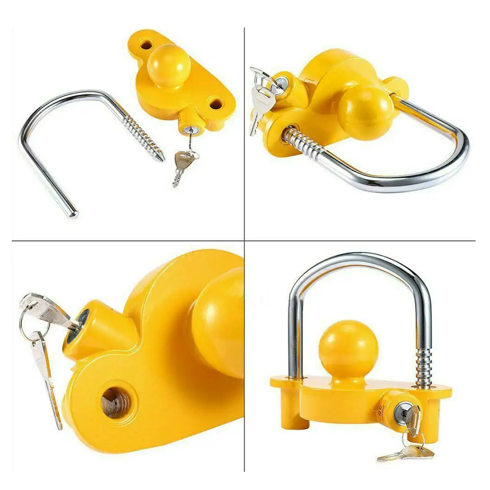 Trailer Coupling Lock Universal Hitch Tow Ball 2 Keys Caravan Antitheft Quality