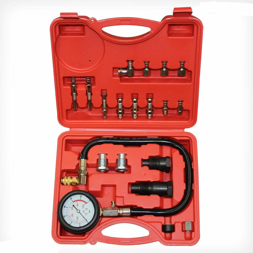 19pc Cylinder Oil Pressure Tester Engine Gauge Diesel Testing Car Repair Garage
