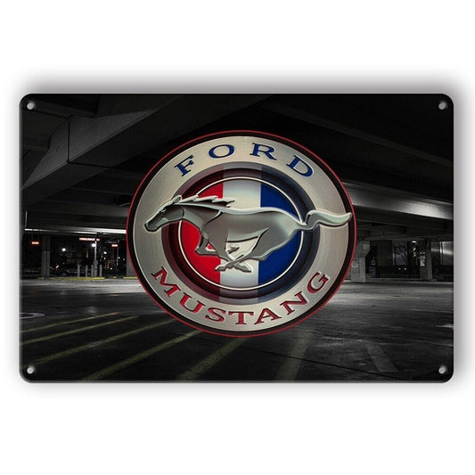 Tin Sign Ford Mustang Motor Car Auto Garage Rustic Decorative Vintage