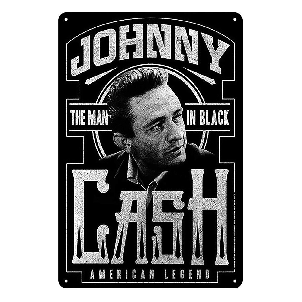 Music Johnny Cash American Legend Man In Black Tin Metal Sign Rustic Vintage