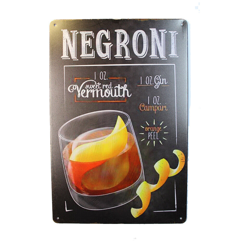 Tin Sign Negroni Sprint Drink Bar Whisky Rustic Look