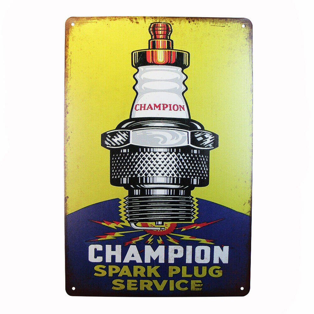 Tin Sign Champion Apark Plug Sprint Drink Bar Whisky Rustic Look