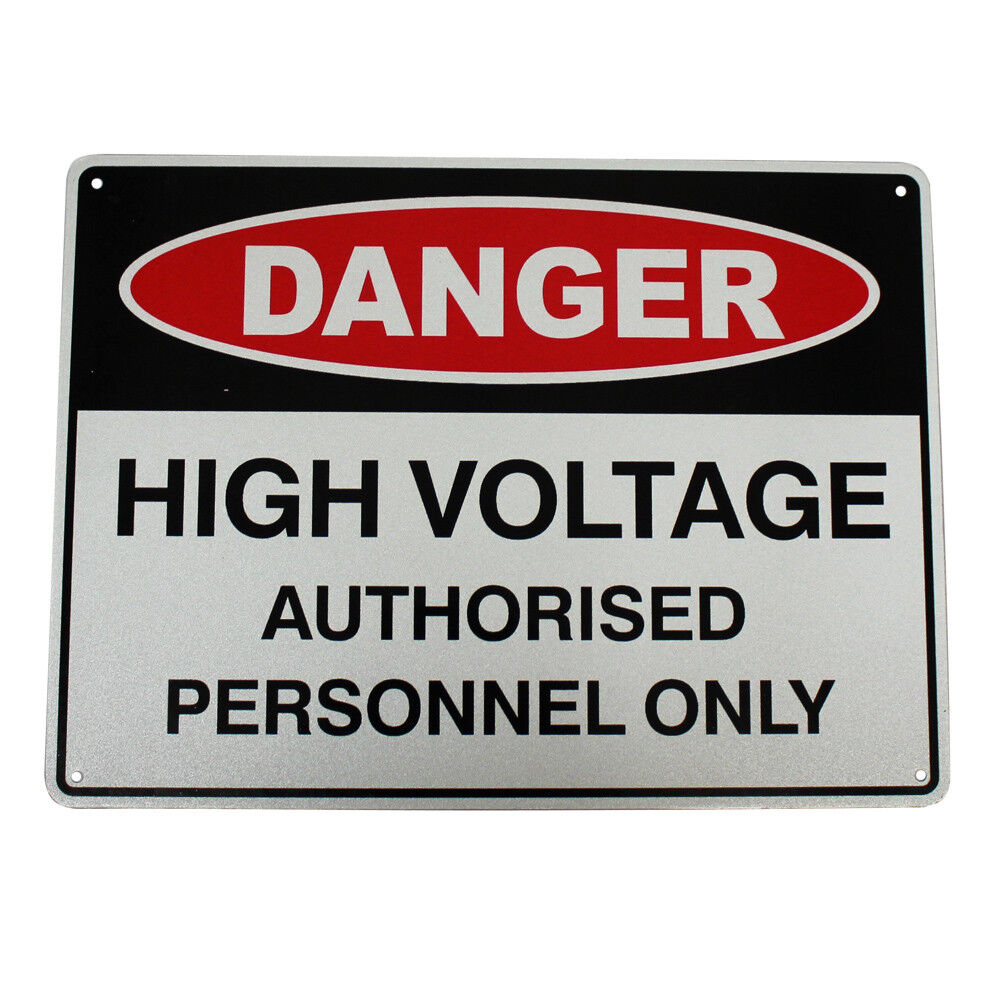 Danger High Voltage Authorized Personnel Only Sign 200x 300mm Metal Security