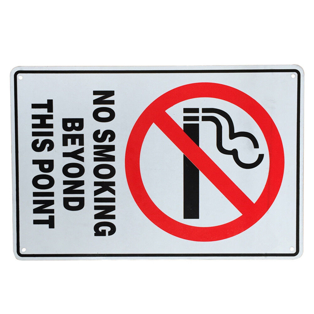 Warning Safety Sign No Smoking Beyond This Point Notice 200x300mm Metal Health