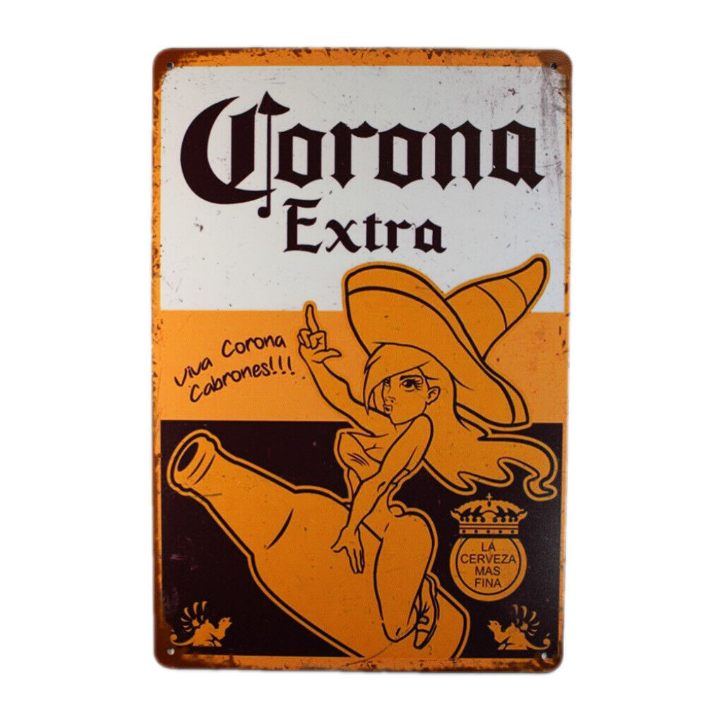 Tin Sign Corona Extra Sprint Drink Bar Whisky Rustic Look