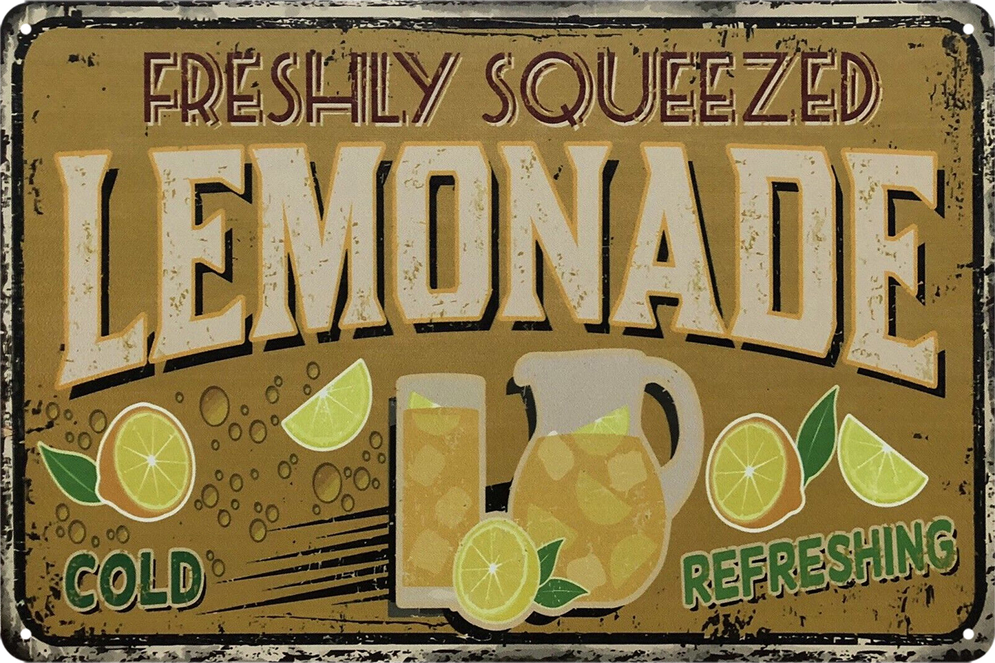 2x Lemonade Cold Drink Tin Metal Sign Rustic Look Vintage