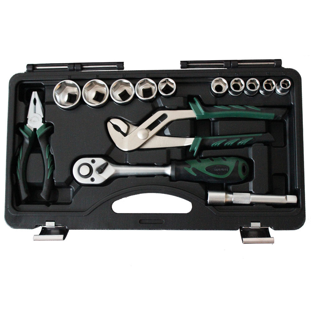 25pc Combination Socket 1/2″ Dr Spanner Bar Plier Hammer Ratchet Wrench20003014