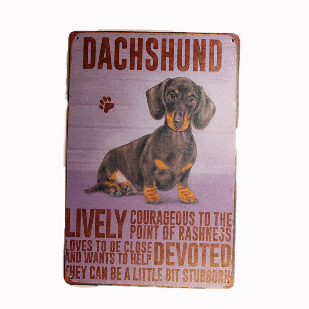 Tin Sign Dachshund Lively Devoted Sprint Drink Bar Whisky Rustic Look
