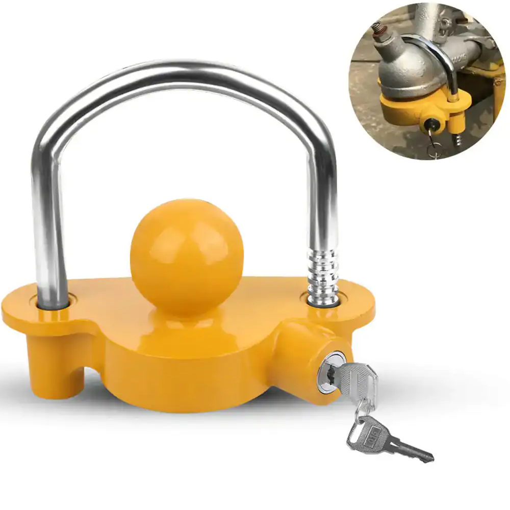 Trailer Coupling Lock Universal Hitch Tow Ball 2 Keys Caravan Antitheft Quality
