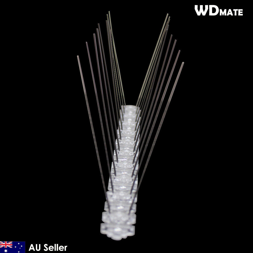 10x 50cm Bird Spikes Stainless 304wire Pp Base UV Pigeon Eaves Gull Starling 5m