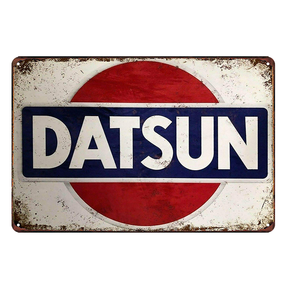 2x Datsun Nissan Car Auto Rustic Tin Sign Vintage Garage Bar