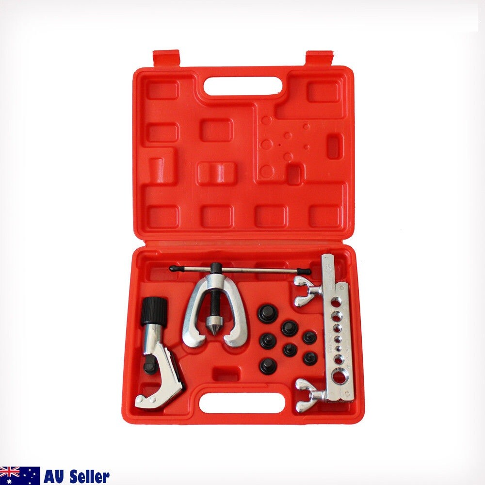 7 Die Tube Pipe Double Flaring Kit 1/4-5/8″ Plumbing Deburrer Brake Air Plumber