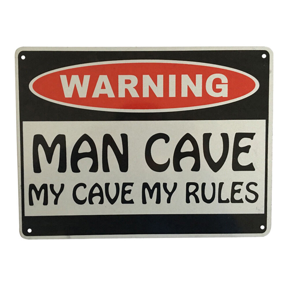 Warning Sign Man Cave My Cave My Rules Sign 200x300mm Metal Private Safe Notice