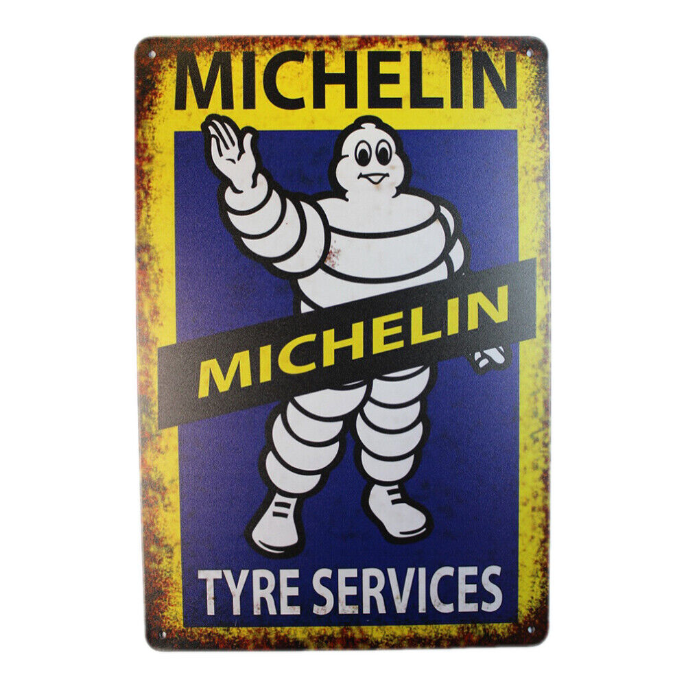 Tin Sign Michelin Tyre Services Sprint Drink Bar Whisky Rustic Look