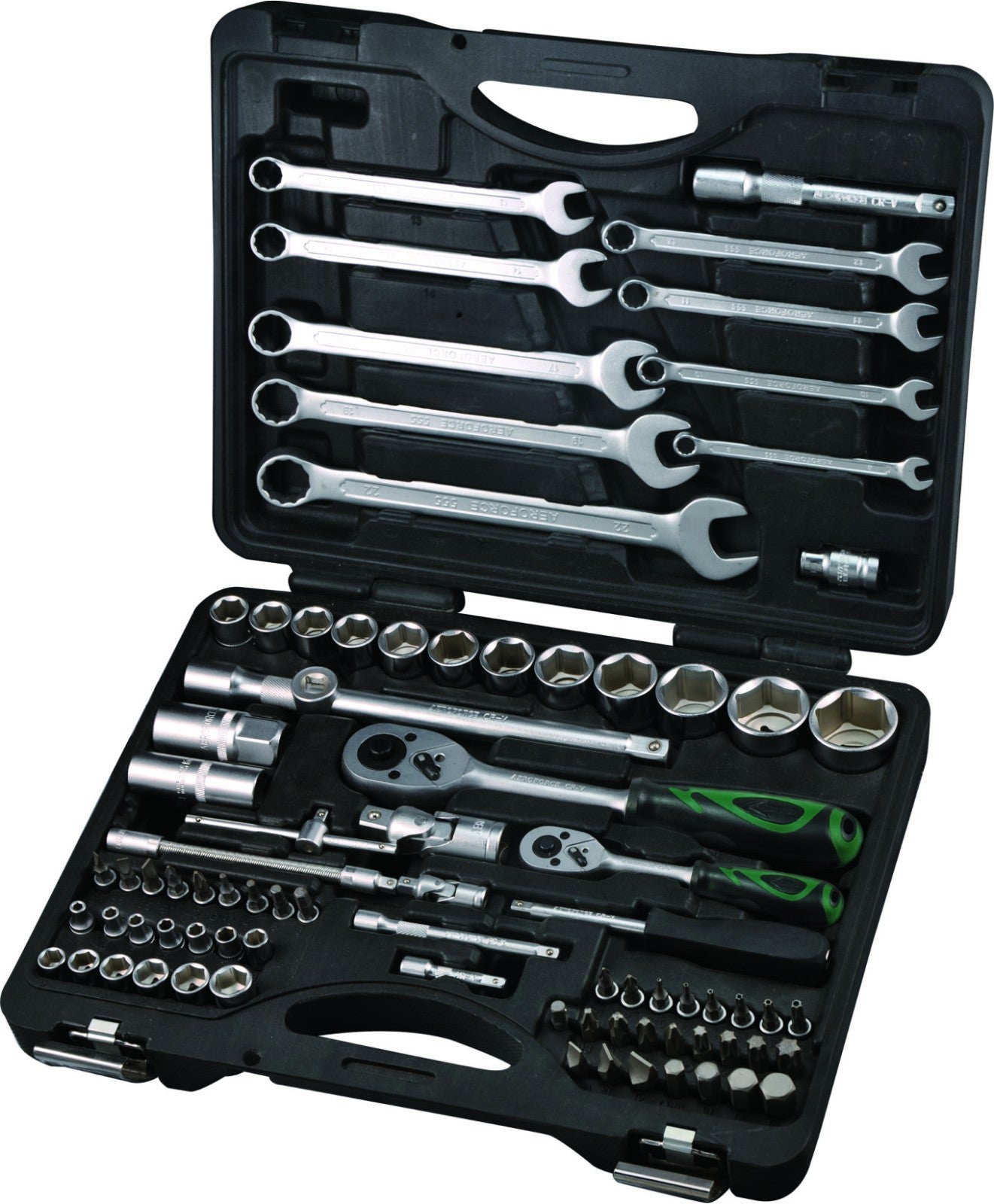 82pc Comb Socket Spanner Set 1/4″ 1/2″ Dr. Ratchet Wrench Bit Crv Tool 20003017