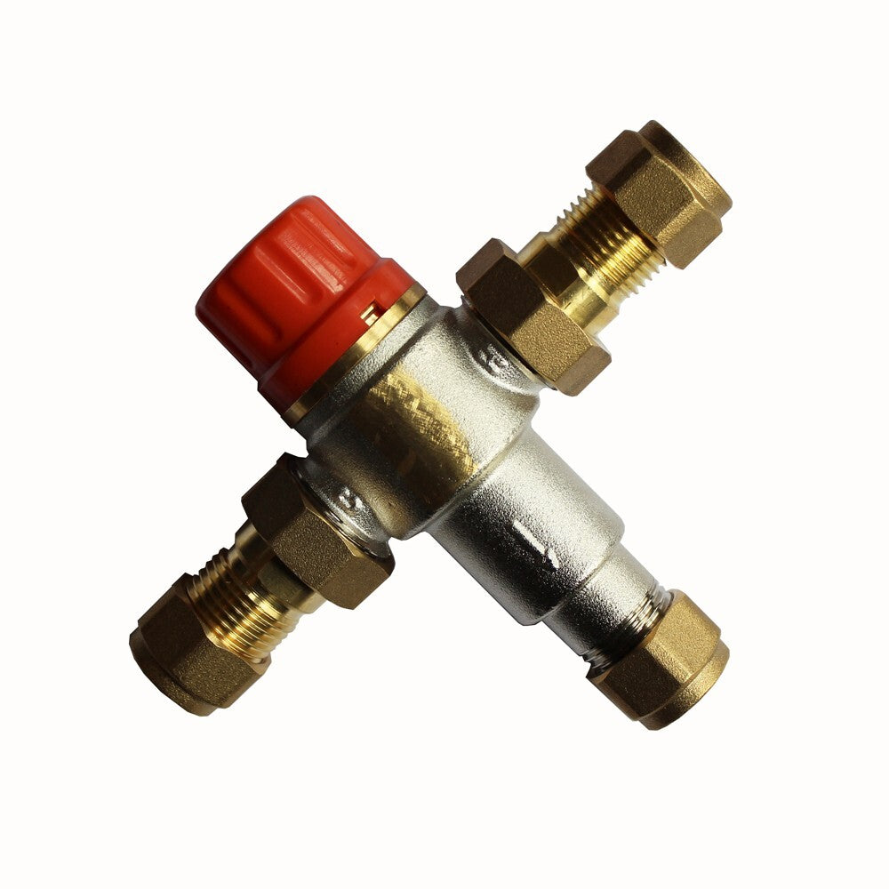 Tempering Mixing Valve 15mm 1/2″ Copper Adjustable 40-50 °c Compatible
