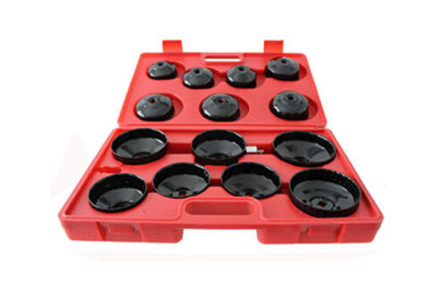 Cup Oil Filter 14pc Wrench Set Multi Fit Gm Ford Garage Tool Garage