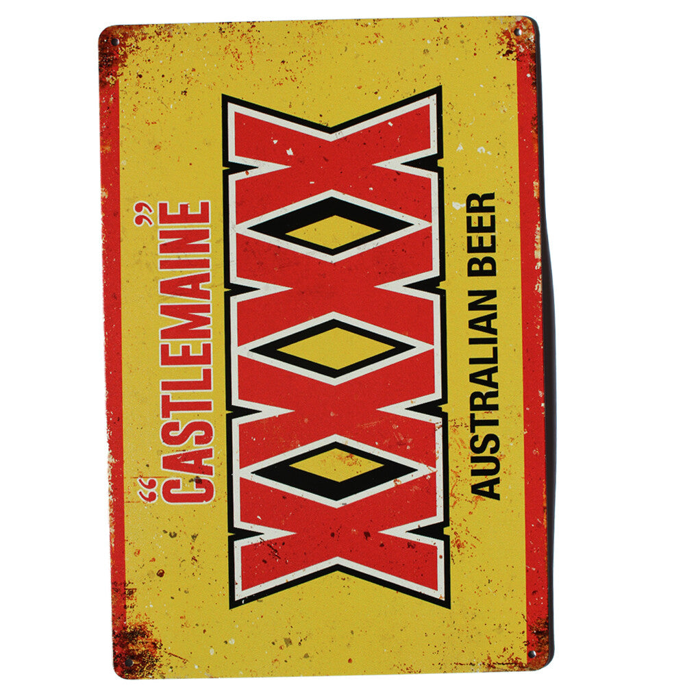 2x Tin Sign 200x300mm Gastlemaine Australian Beer Man Cave Bar Retro Style metal