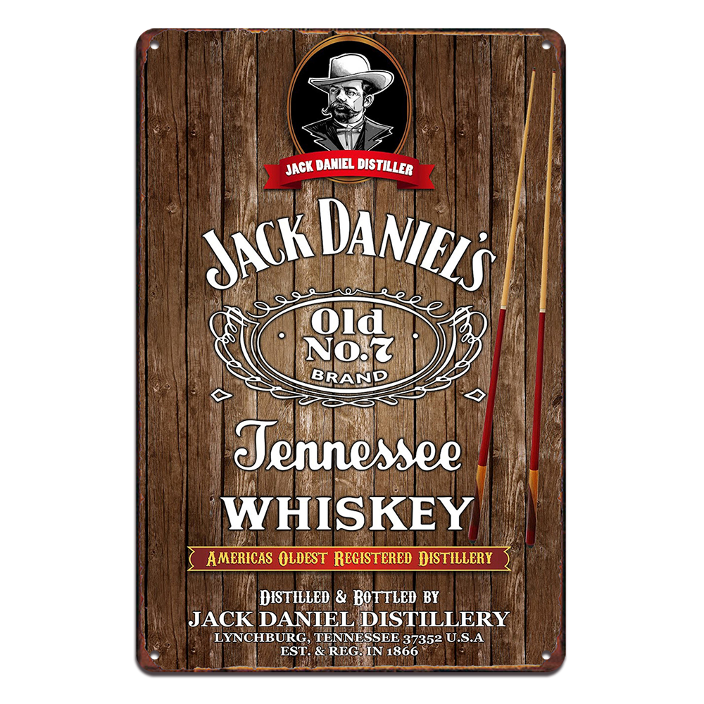 Jack Daniel's Jennessee Whiskey Drink Tin Metal Sign Vintage Man Cave
