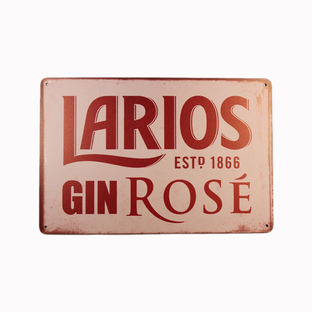 Tin Sign Larios Gin Rose Sprint Drink Bar Whisky Rustic Look