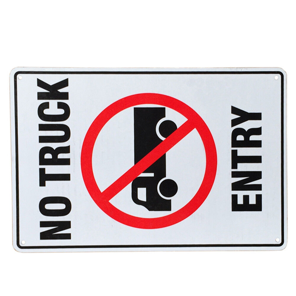 Warning Sign No Truck Entry 200x300mm Metal Road Private Property Safe Notice