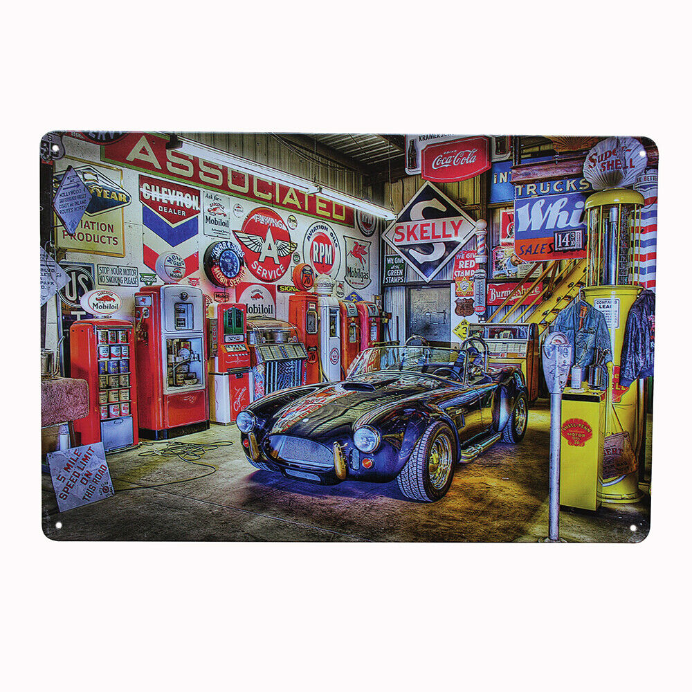 1x Tin Metal Sign Automobile Maintenance Station 200x300mm Man Cave