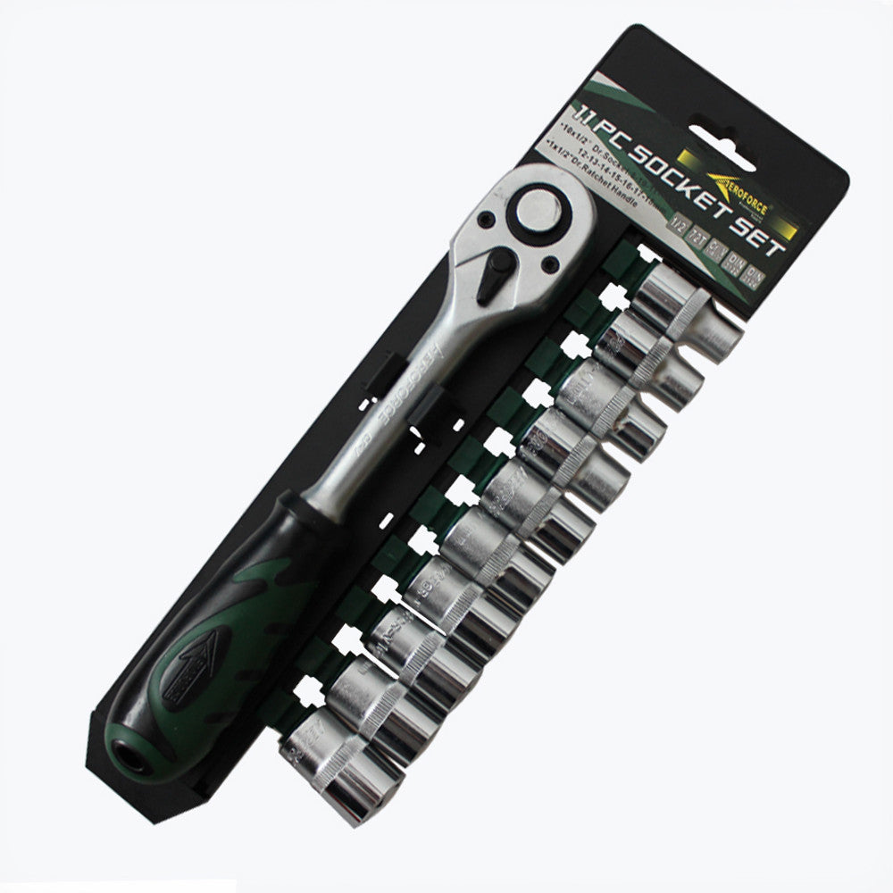 Comb Socket Set 11pc 1/2 Dr. Ratchet Wrench Hand 8-18mm Pro Auto Tool 20003035