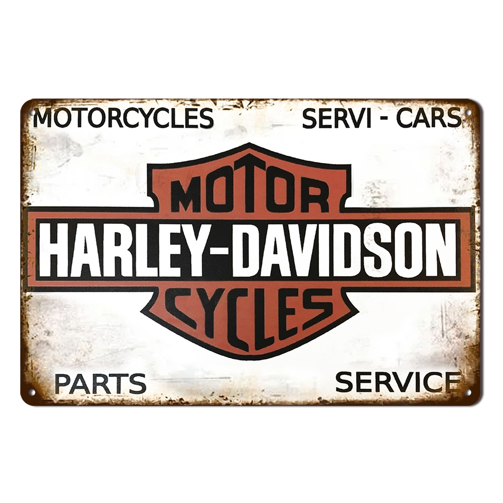 Harley-davidson Motor Cycles Tin Metal Sign Rustic Look Vintage Man Cave