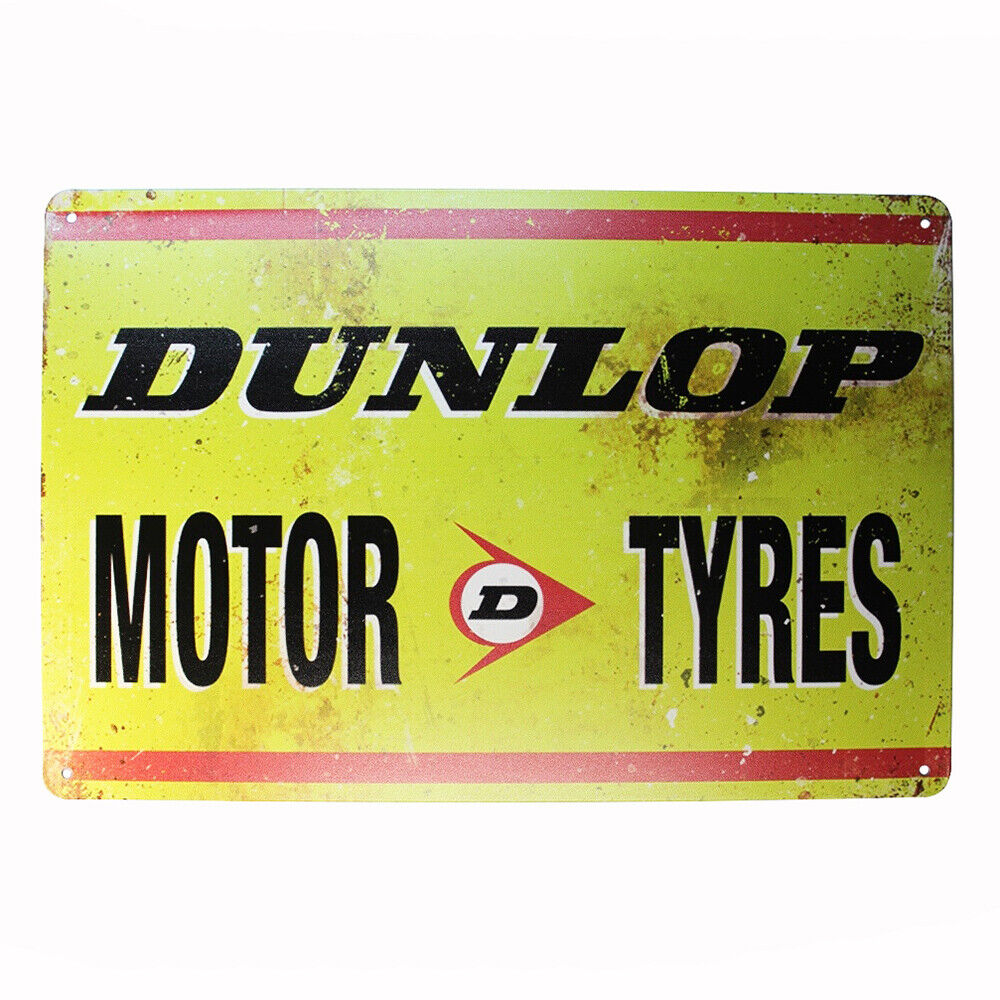 Tin Sign Dunlop Motor Tyres Sprint Drink Bar Whisky Rustic Look
