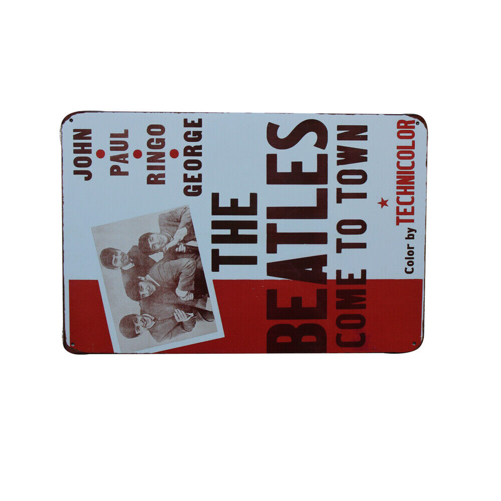1x Metal Tin Sign The Beatles Come To Town Tin Sign 200x300mm