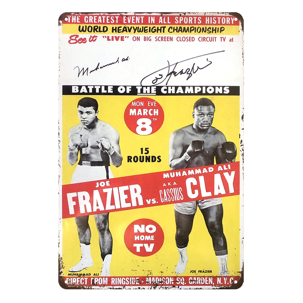 Championship Boxing Post Rustic Metal Sign Vintage Tin Heavyweight