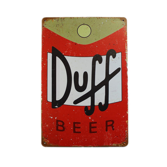 Tin Sign Duff Beer Sprint Drink Bar Whisky Rustic Look