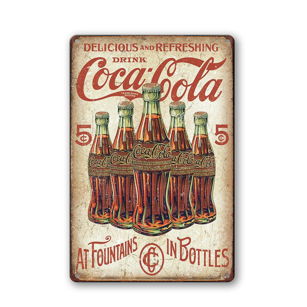 Coca Cola Coke Drink Tin Metal Sign Man Cave Shed Garage Bar