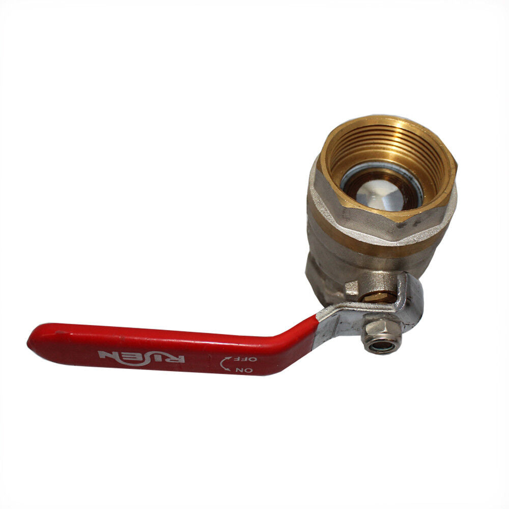 Ball Valve 1-1/4” Brass Dn32 Pn20 Plated F-female Plumbing Pipe Home Hd 94031004
