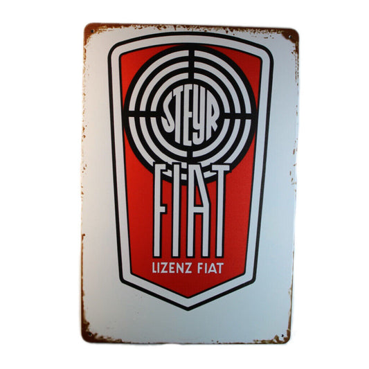 Tin Sign Flat Steyr Lizenz Fiat Sprint Drink Bar Whisky Rustic Look