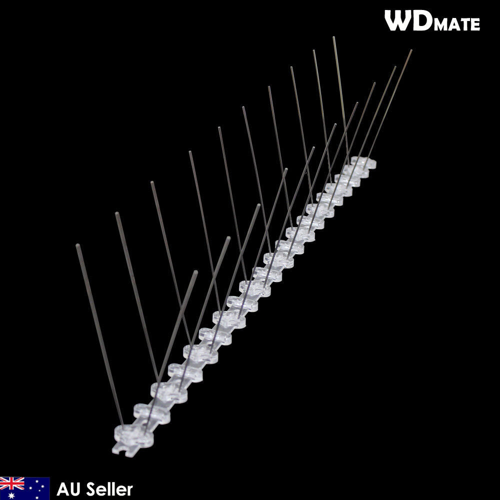 10x 50cm Bird Spikes Stainless 304wire Pp Base UV Pigeon Eaves Gull Starling 5m