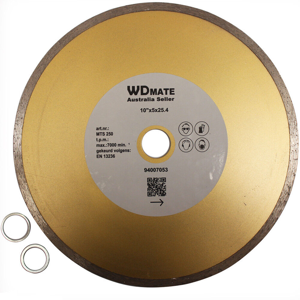254mm Wet Diamond Cutting Disc Continuous Saw Blade 5*2.4mm Wheel10″ 25.4/22.3mm