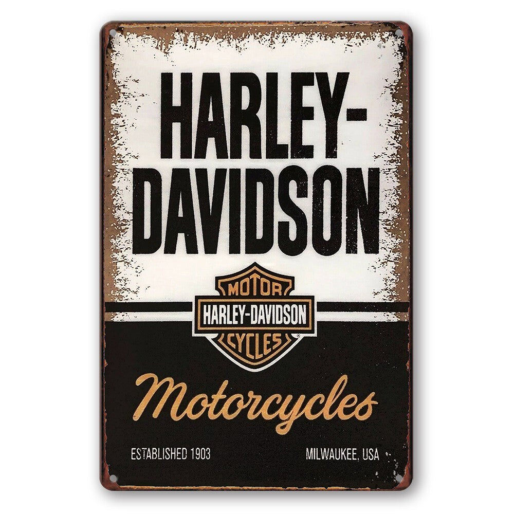 Tin Sign Harley-davidson Motorcycles Usa 1903 Car Rustic Look Decorative