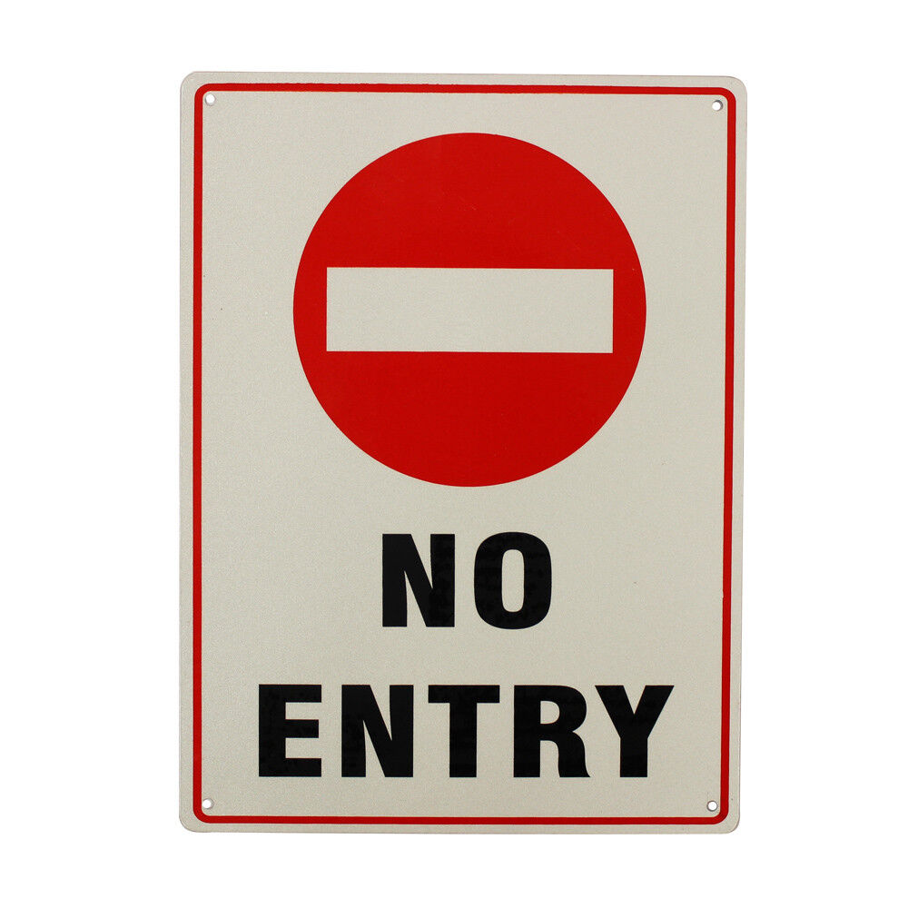 Warning Notice No Entry Sign 200x300mm Metal Waterproof Traffic Safe Hi Quality