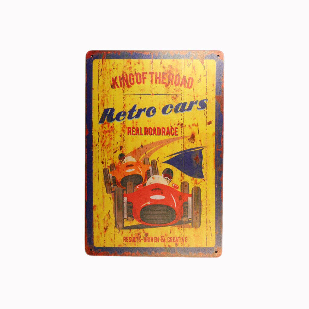 Tin Sign Retro Cars Sprint Drink Bar Whisky Rustic Look