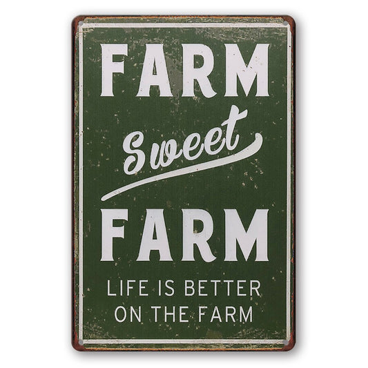 Tin Sign Farm Sweet Life Is Better On Rustic Look Decorative Wall Art