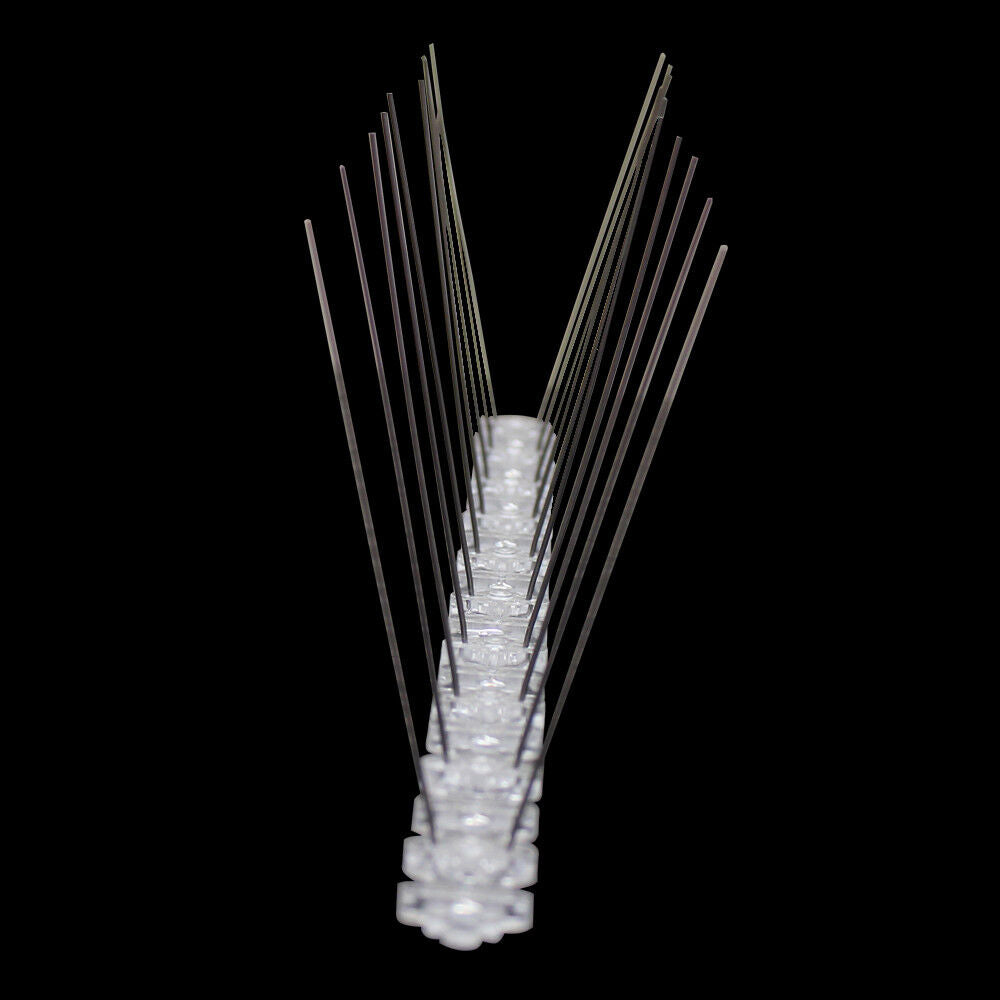 10x 50cm Bird Spikes Stainless 304wire Pp Base UV Pigeon Eaves Gull Starling 5m