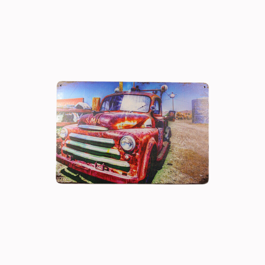 Tin Sign Red Car Sprint Drink Bar Whisky Rustic Look