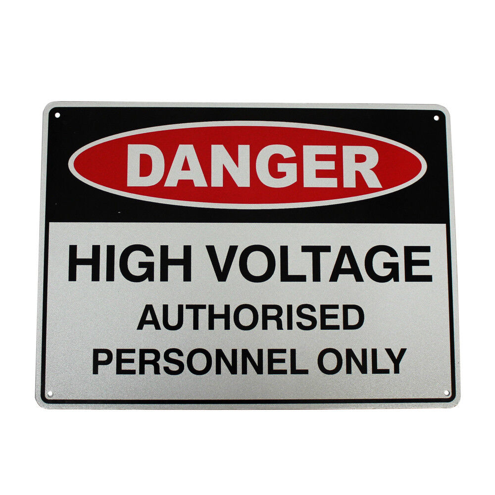 Danger High Voltage Authorized Personnel Only Sign 200x 300mm Metal Security