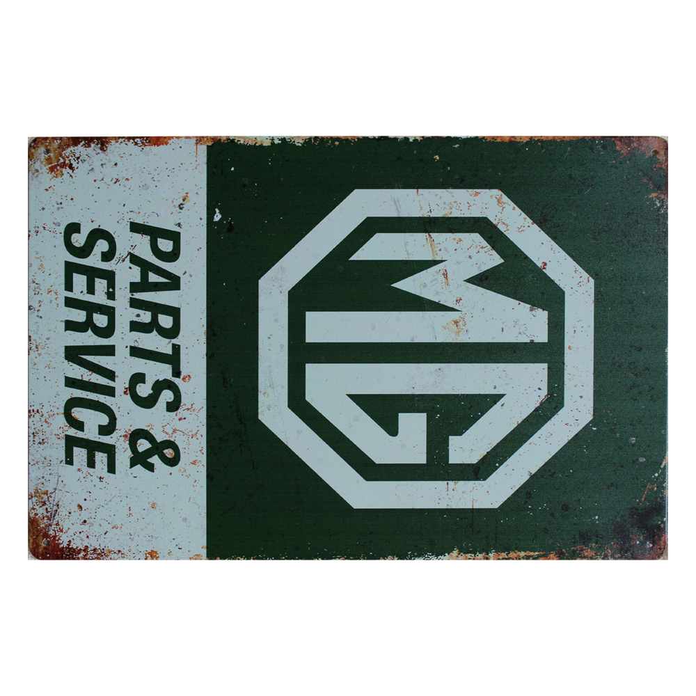 2xmetal Tin Sign Mg Parts Garage Rustic Look Vintage200x300mm Man Cave