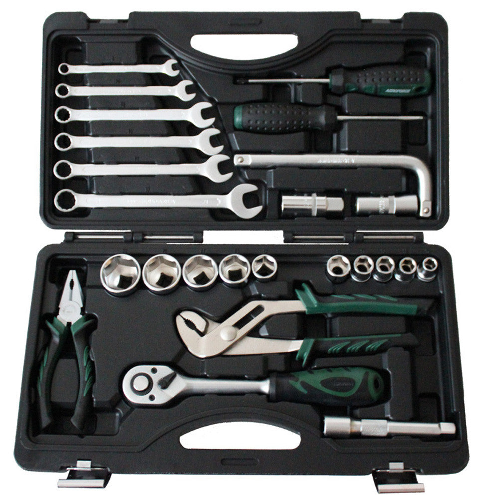25pc Combination Socket 1/2″ Dr Spanner Bar Plier Hammer Ratchet Wrench20003014