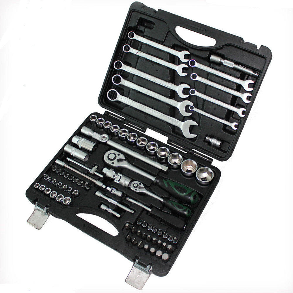 82pc Comb Socket Spanner Set 1/4″ 1/2″ Dr. Ratchet Wrench Bit Crv Tool 20003017