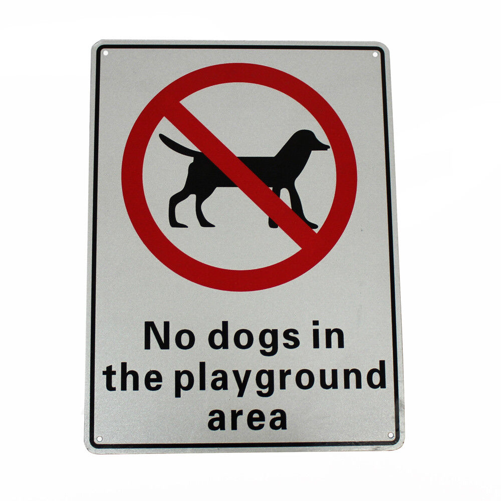 Warning Notice No Dogs In The Playground Area 300*200mm Metal Al Safety Outdoor