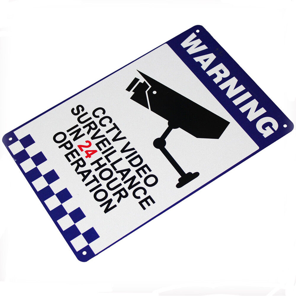 Warning Safety Sign Camera Cctv 200x300mm Reflective Under 24h Surveillance
